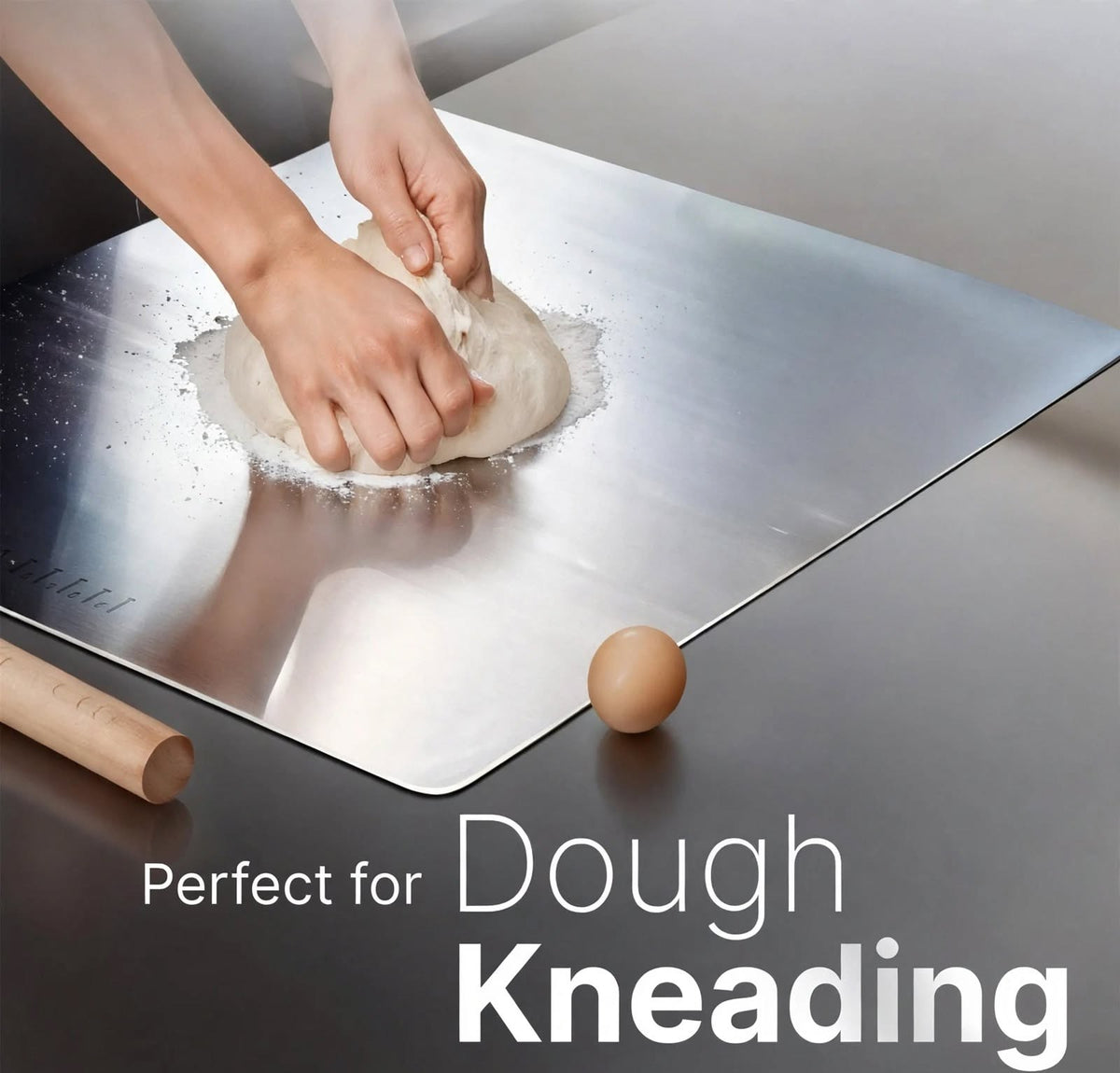 Stainless Steel Chopping Board - 40x30cm Extra Large | L-Shaped | 4-in-1